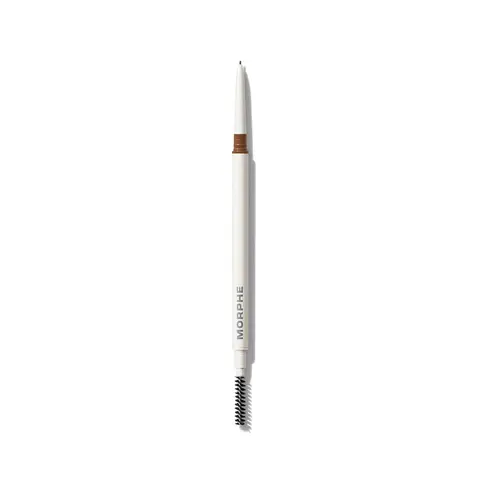 Morphe Nano Brow Pencil - Dual-Ended Pin-Thin .9mm Tip with Spoolie Brush for Precise Brow Definition and Natural Look