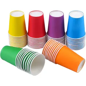 60Pack Paper Cups 9 oz, Disposable Coffee Cups, Colourful Hot/Cold Beverage Drinking Cup for Water Juice or Tea, Office Party Home Travel - Home Improvement.