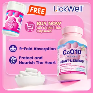 【 Elderly Dog/Cat - Heart Disease 】 Coenzyme Q10-120 Capsules (+Free Sample)  【LickWell】 Pet Cat/Dog - Heart Protection | Heart Health, Relieve Fatigue, Cough and Other Symptoms Caused by Heart Problems.