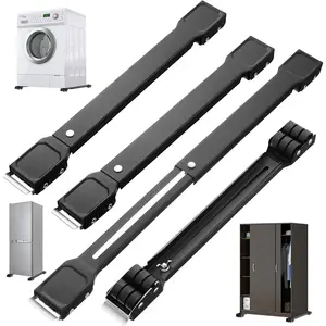 4 Pack Appliance Rollers for Washer and Dryer Appliance for Appliances Max 28 Inch Extendable Furniture Mover for Machines Dryers Refrigerators(Black)
