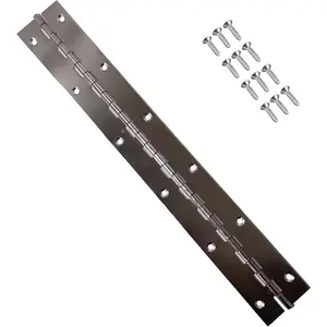 Marine Grade Stainless Steel 14" X 2" High Polished Surface Boat Piano Continuous Door Hinge with Screw for Deck & Cabin Hardware
