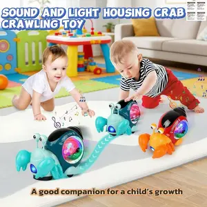 2026 Electric Inductive Crawling Crab Toy, Multifunctional Sound Light Music Educational Toy, Musical Light Up, Kids Crawl Learning System Gift, Crab Bubble Machine Bath Toy