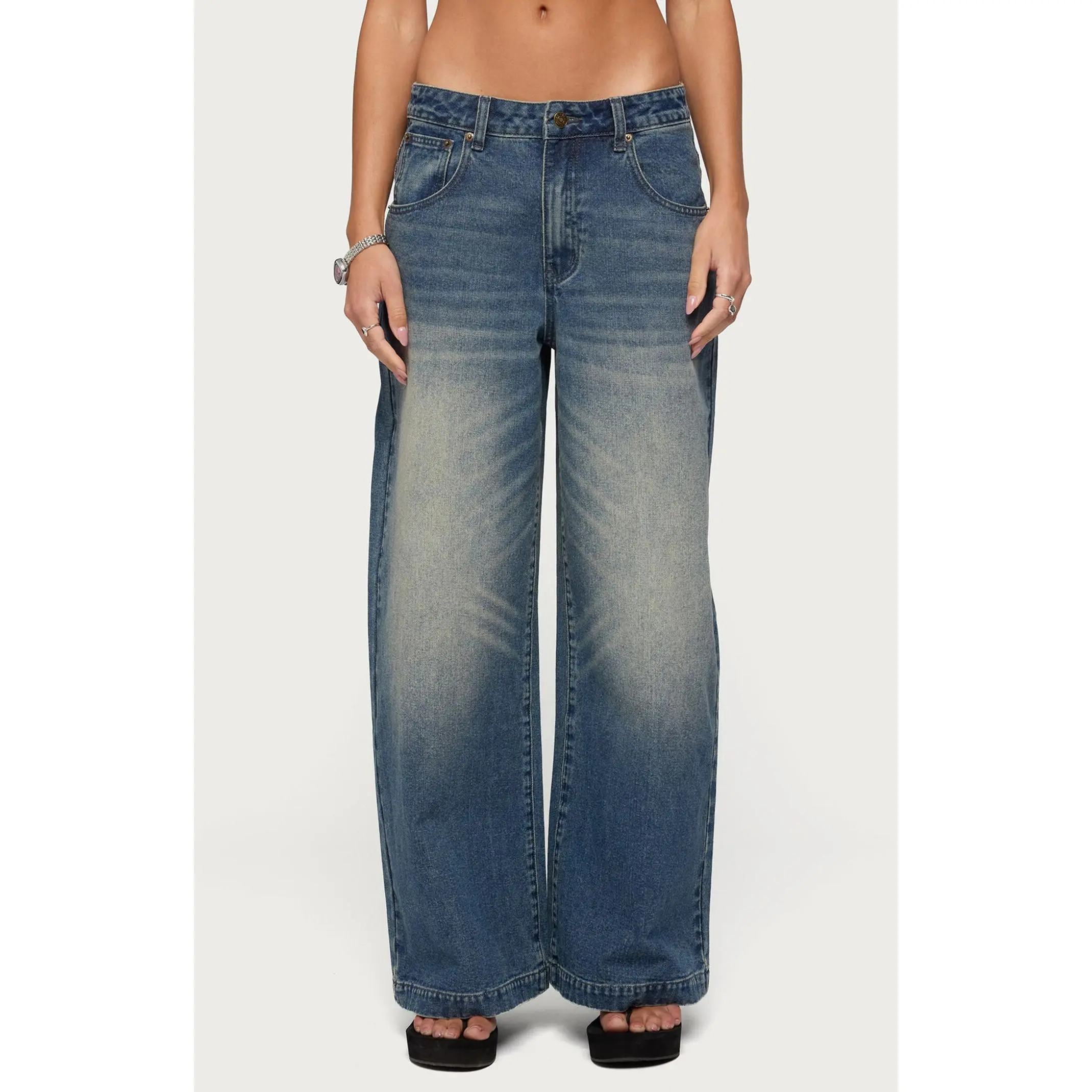 Edikted Women's Sabira Low Rise Baggy Jeans