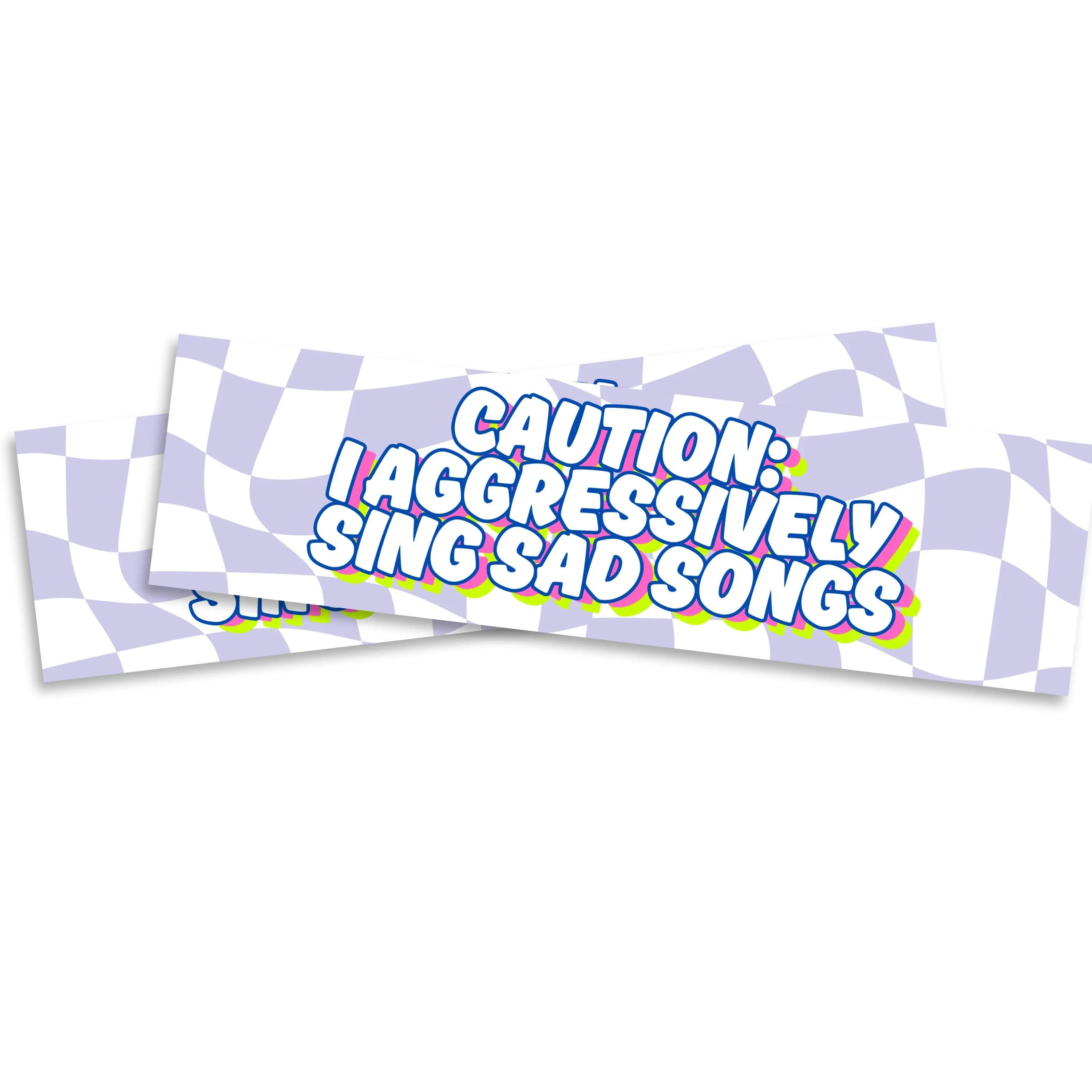 Caution Sad Songs Sticker - Funny Bumper Sticker for Cars, Trucks, or Toolboxes - Waterproof & UV Resistant - 10 Inches Long - Two Pack - PLB0019