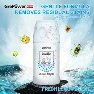 LIBY GrePower Explosive Salt 300g Stain Remover Powder for Clothes & Shoes Oxygen Bleach Power Deep Clean Safe for Colors & Fabrics Removes Coffee Blood Grease Stains Fast Cleaning Tips Fresh Lemon Scent