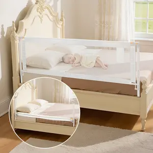 VEVOR Toddler Bed Rail, Kids Beds Guard Rail with Reinforced Iron Pipe and Oxford Cloth, Adjustable Height Bed Side Railing, Portable Guard Bumper Barrier for Crib, Bunk, 78.74 x 35.04 in, 1 Piece