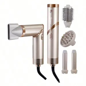 Powerful Hair Dryer - 5-in-1 With Diffuser, A Rapid Hair Drying Device Integrating Cooling and Heating Functions (Includes Ion Technology High-Speed Hair Dryer Brush, Automatic Wrapping Curling Iron, Christmas/New Year Gift)