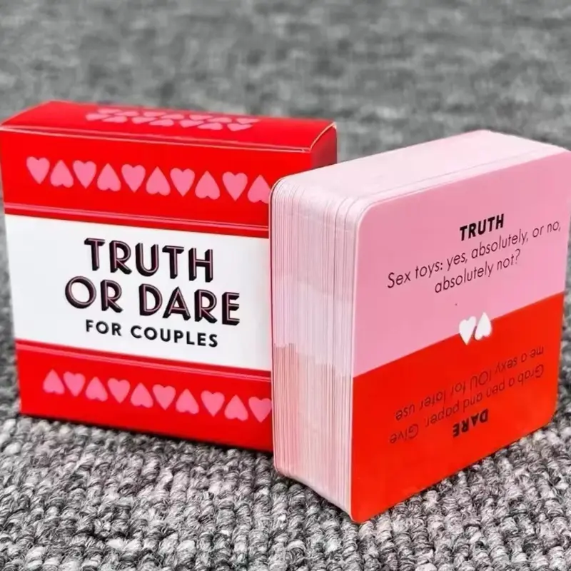 Truth Or Dare Themed Card Game, 1 Box Adult Couples & Family Game Cards, Family Dice Game, Party Tabletop Games Supplies for Indoor & Outdoor, Board Games couple  drinking  game cards game