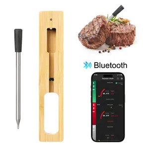 New Wireless Meat Food Thermometer Kitchen Cooking Tool Oven Grill BBQ Steak Bluetooth APP Temperature Meter Barbecue Accessories + Signal Amplifier Repeaters (1 Probes)