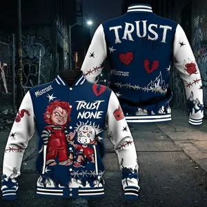 Rare Air Varsity Jacket, 11s Blue Color Matching Outfits, Trust No One Scary Graphic, Baseball Jacket, Varsity Style Jacket, Unisex Sport Streetwear