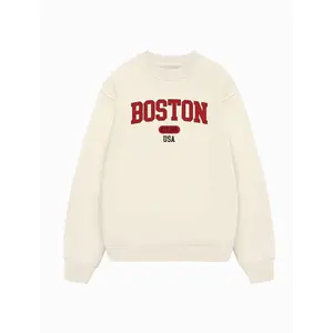 Baseball Collage Boston Sweater, Vintage Varsity Style Sweatshirt, Retro College Baseball Crewneck, Unisex Cozy Pullover, Trendy Sport Outfit