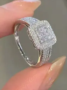 Fashionable and luxurious square women's rings suitable for parties, banquets, engagements, Proposal Ring, Maximalist Jewelry, ladies' jewelry, festivals, Valentine's Day, anniversaries, gifts wedding promise rings