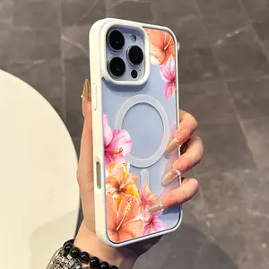 Chic Magnetic Case for iPhone11/12/13/14/15/16/promax Watercolor Blooms MagSafe Ready, Anti-Slip, Ultra Thin | Aesthetic Touch for Daily Use