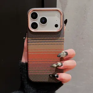 BUY 1 GET 1: 1 CASE + 1 SCREEN PROTECTOR  Luxury Kevlar fibers iPhone Case with Strong Magnetic Ring, 2000-Gauss Magnetic Force, shock proof, metal and pc material, fits for iphone 12 13 14 15 16E 17promax 17air