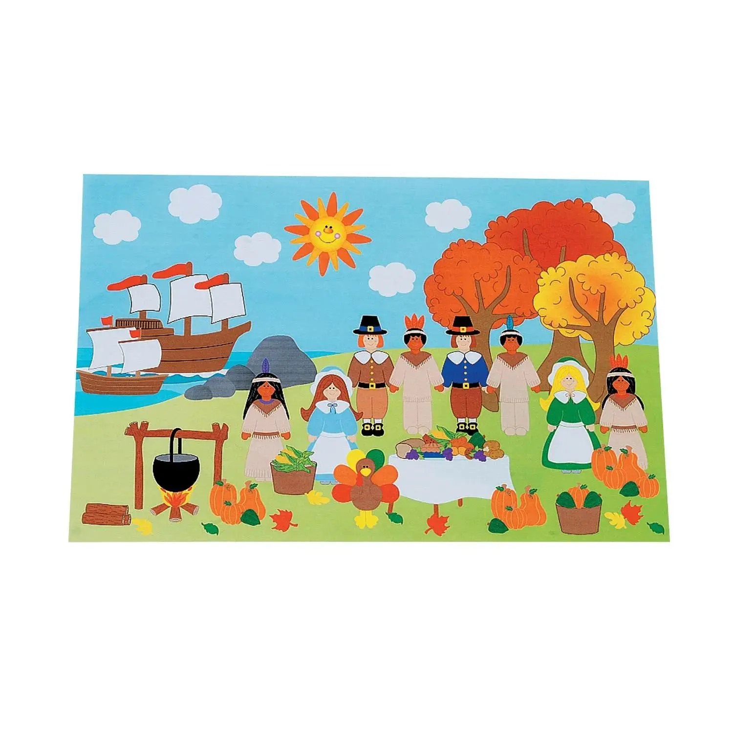 DIY Giant Thanksgiving Sticker Scenes - 12 Pc.