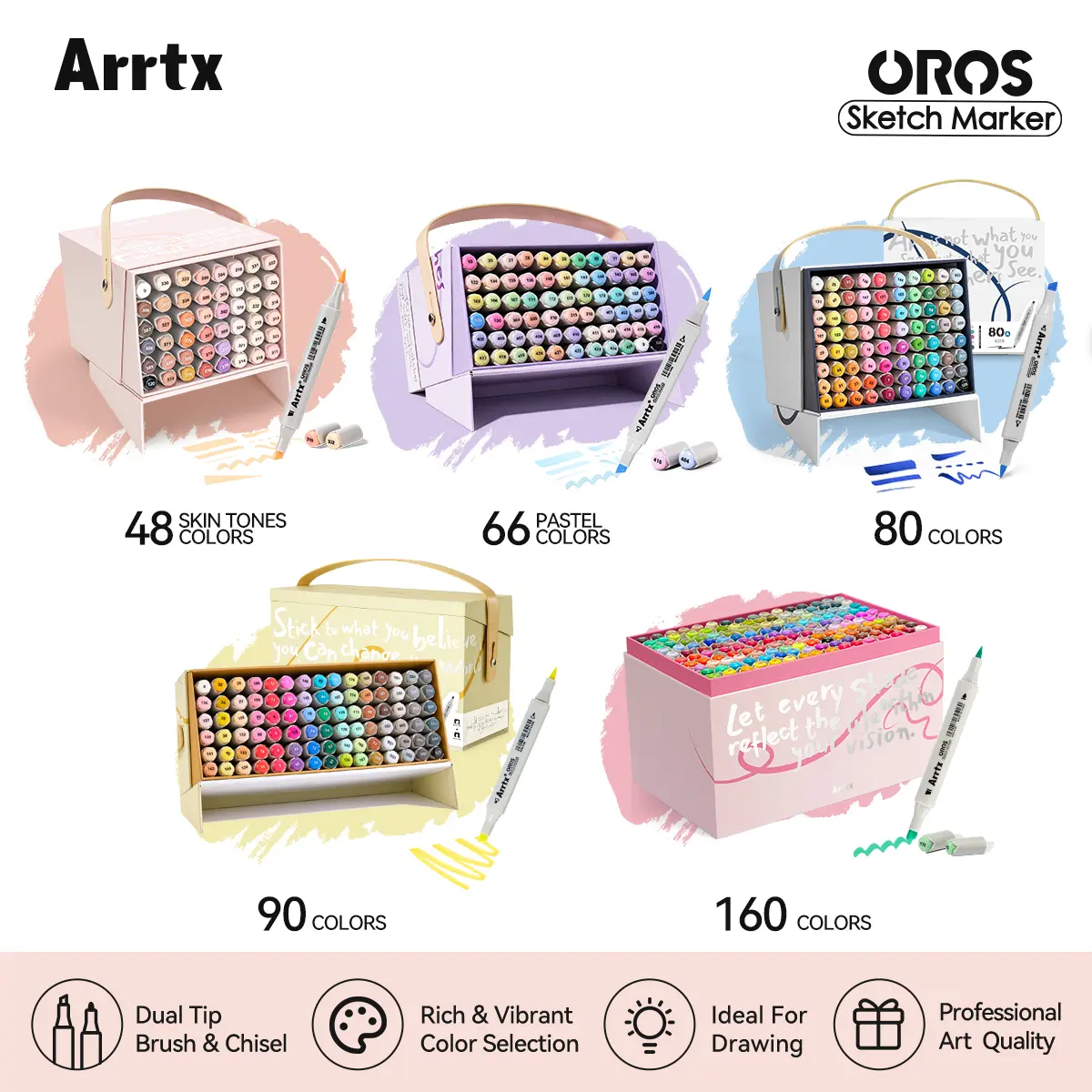 Halloween Sale Arrtx OROS Alcohol Markers, Dual-Tip Brush & Chisel, Vibrant, Pastel & Skin Color Sets, Professional Coloring Tool for Adult Artists, Markers for Coloring & Illustration, Multiple OROS Set Gift Packs Available,techvibes