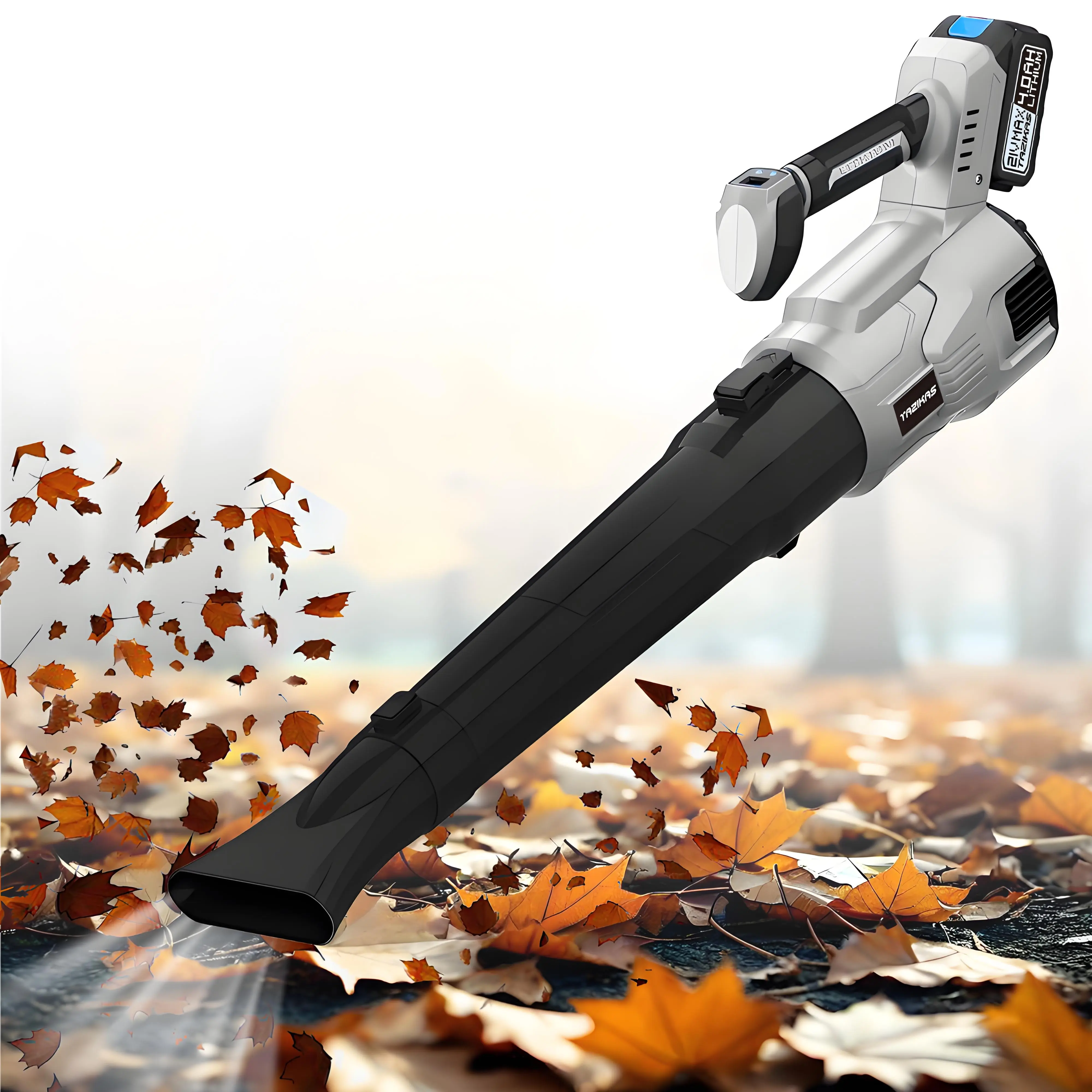 Cordless leaf blower, electric cordless leaf blower, powered by 1 battery, lawn care leaf blower, leaf blower with an extension nozzle, ergonomic non-slip handle, lightweight leaf blower, gift for men.