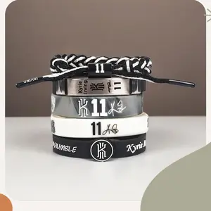 Luminous Basketball Wristband Silicone Wristband Woven Bracelet New Combination Set Fan Merchandise Fashion Accessory Elegant Bangle