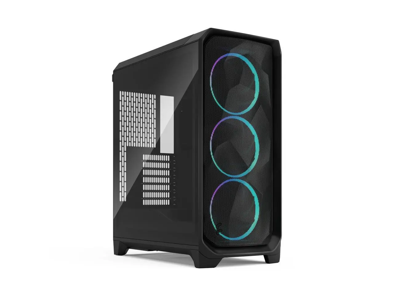 Fractal Design Meshify 3 RGB ATX mATX Mid Tower PC Case - Black Chassis with Light Tinted TG Side Panel