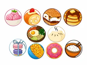 Foodie Stickers 2x2 Handmade 10 in a Pack Compact Size Handcrafted for Food Enthusiasts Ideal for Labeling Decorating or Creative Projects