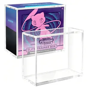 Premium Clear Acrylic ETB Display Case with Strong Magnetic Closure, 5mm Thick Dust-Proof Anti-Scratch Protective Storage Box for All Standard Size TCG ETB, Stackable for Collectors