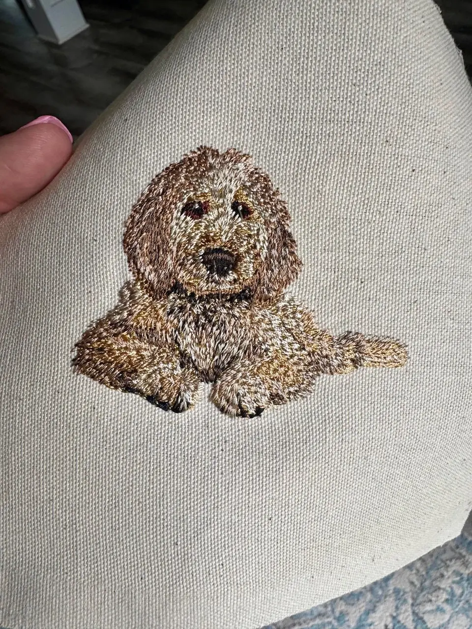 Goldendoodle Dog Machine Embroidered and Framed! Unique Canine Charm Tabletop Decor for Home or Office! Other Designs and Breeds Available!, Framed Artwork, Cozy Charm