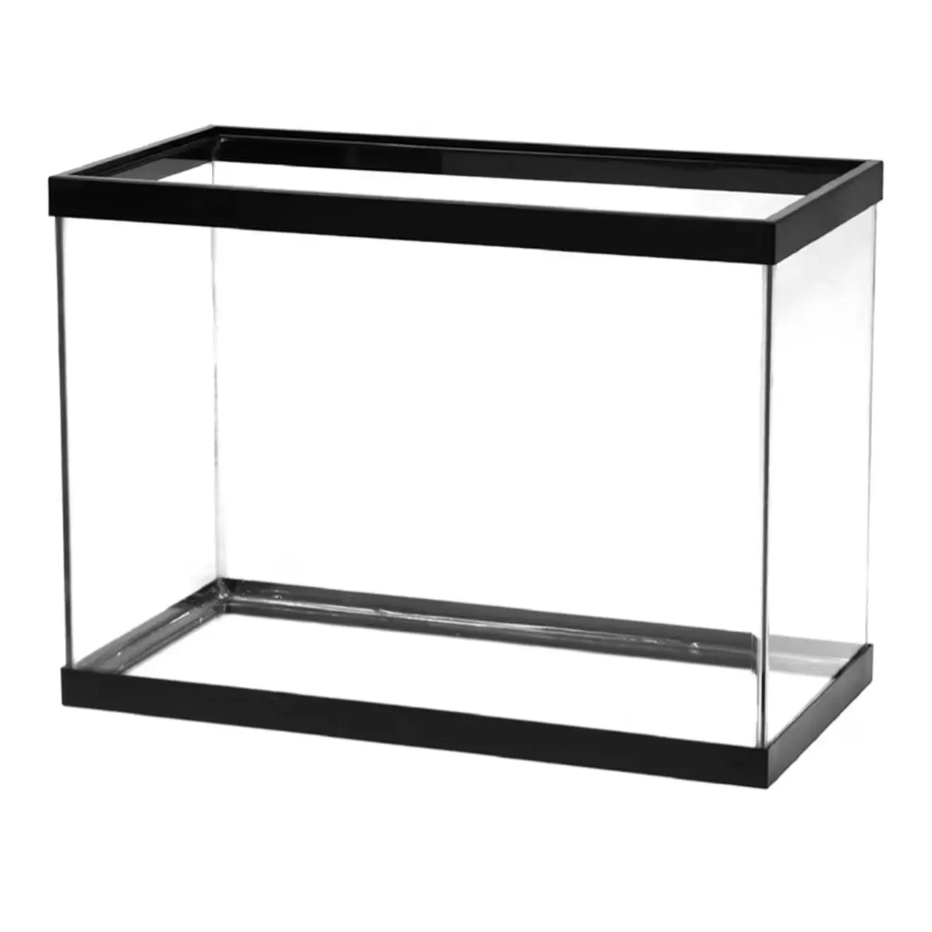 Clear Aquarium Tank with Black Frame for Fish and Plants