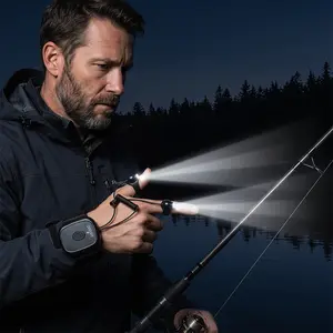 LED Finger Flashlight with Wrist Control | Rechargeable Hands-Free Work Light, Adjustable Finger Torch for Auto Repair, Camping, Fishing, and Night Activities