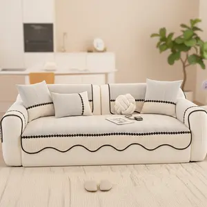 [Novel Home]Chenille Sofa Cover, Non-Slip Couch Protector, Pet-Friendly Scratch-Resistant, All-Season, Fits 1–4 Seater & Sectional L-Shaped