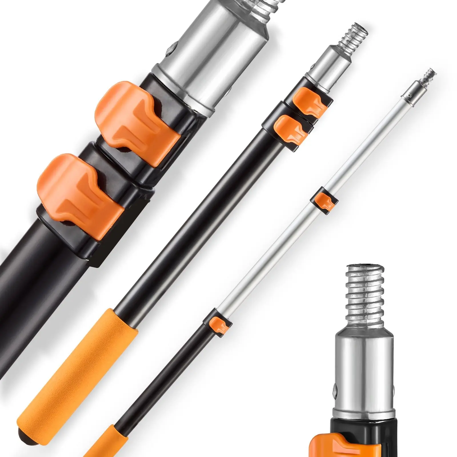 Telescopic Extension Pole 1.76-4 Feet - Adjustable Multi-Purpose Tool for Painting and Cleaning, Reaches High Ceilings, Walls, Windows, Gutters, Durable Aluminum Alloy With Quick Locking Clamp
