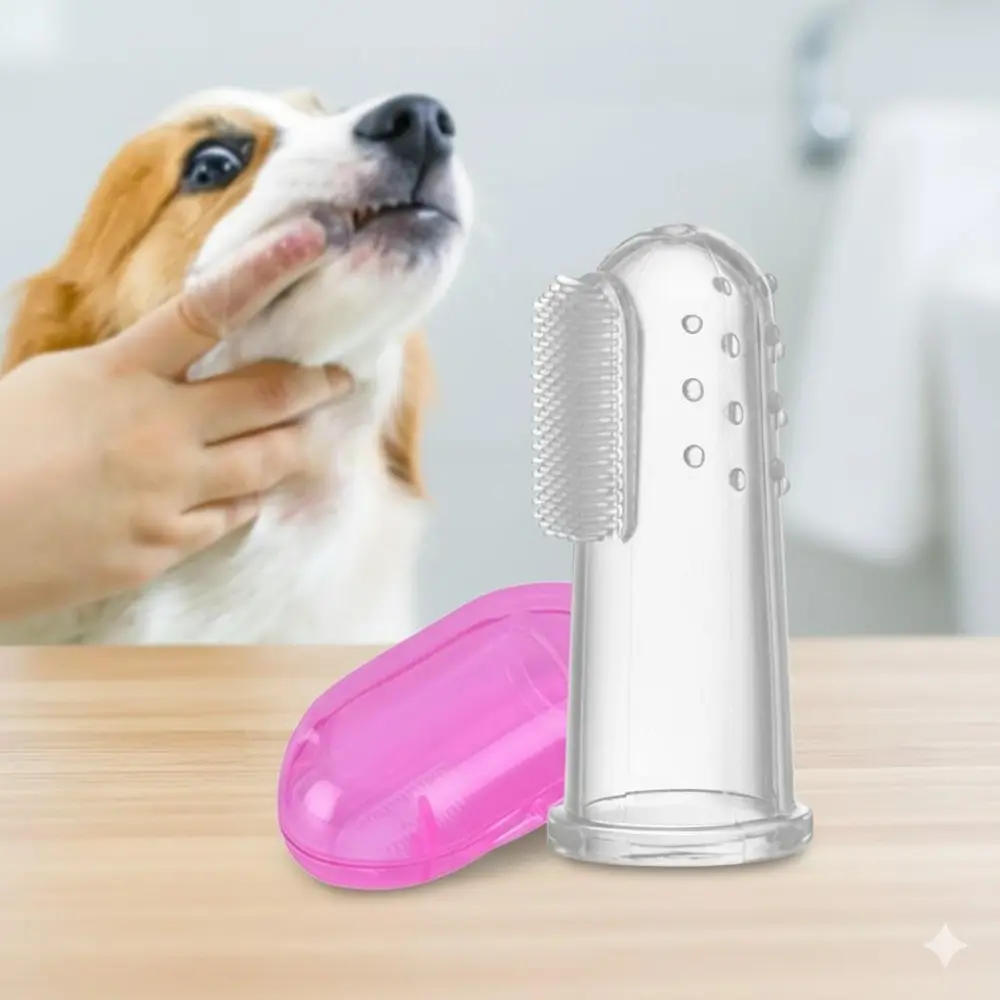 Reusable Silicone Finger Toothbrush for Dogs & Cats - Gentle Plaque Removal, Freshens Breath, No Batteries Needed. Perfect Christmas Gift & Halloween Pet Present. Easy to Use, Eco-Friendly Pet Dental Care.