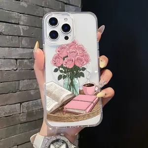 Magnetic Soft TPU Phone Case for iPhone 11/12/13/14/15/16/17 Pro Max, MagSafe-Compatible Protective Accessory with Bouquet & Book Retreat Aesthetic, Lightweight, Anti-Scratch, Shockproof, Anti-Fall Cover | Phones & Tech Accessories, Casing, Resistance