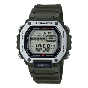 Casio Men's Heavy-Duty Digital Sport Watch with Green Band - MWD-110H-3AV