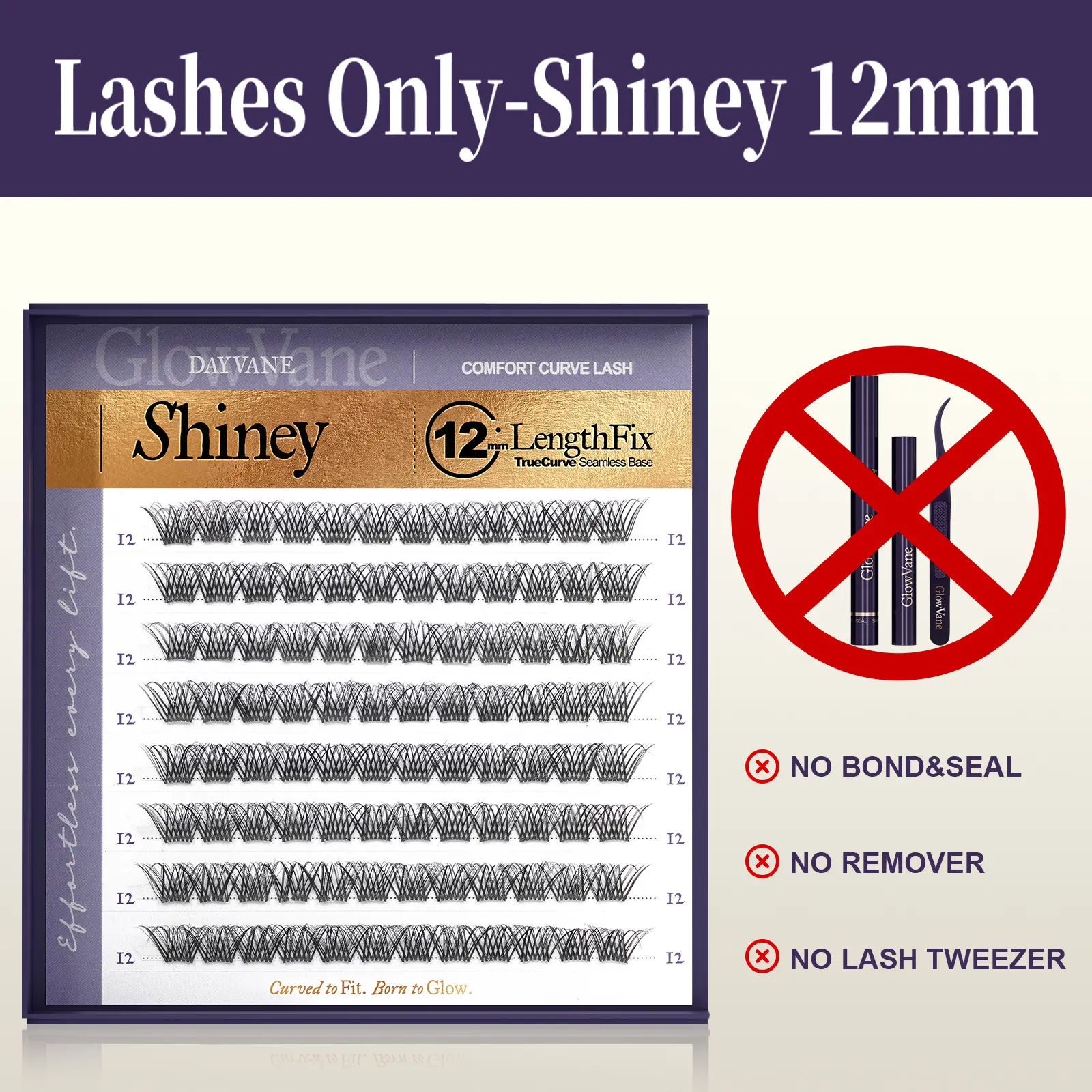Only Shiney 12mm(NO Bond&Seal&Tweezer&Remover)