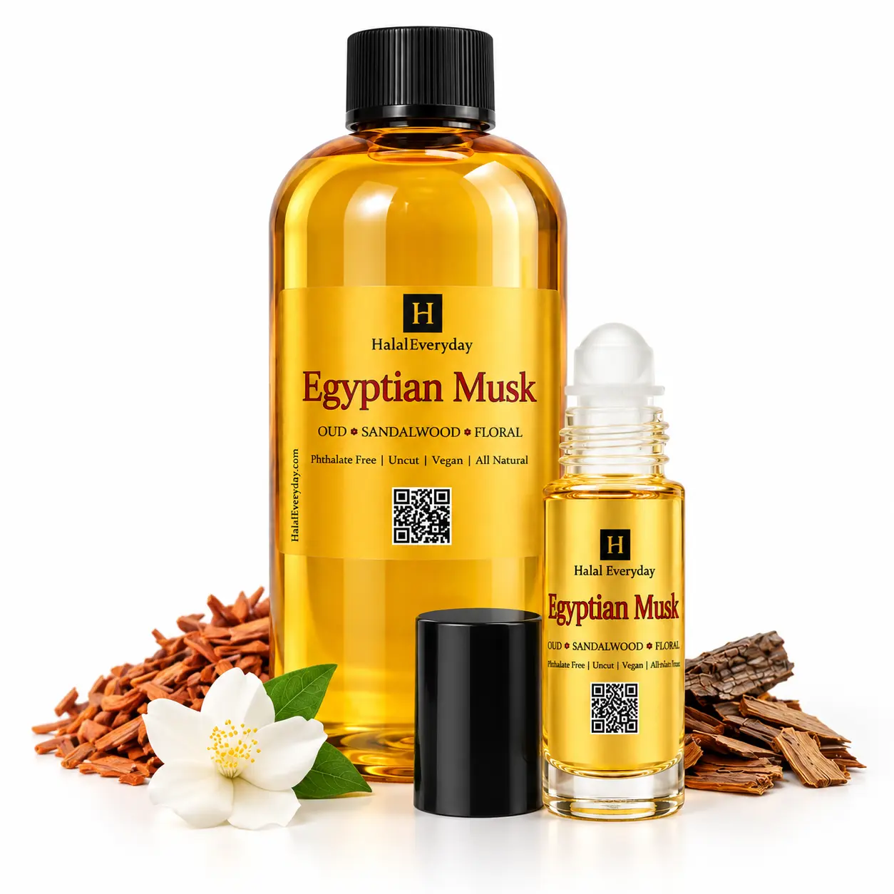 HALALEVERYDAY Egyptian Musk Oil Pure Uncut Alcohol-Free Roll-On Body Oil for Candles Soaps Incense Bath Perfume Vegan Cruelty-Free