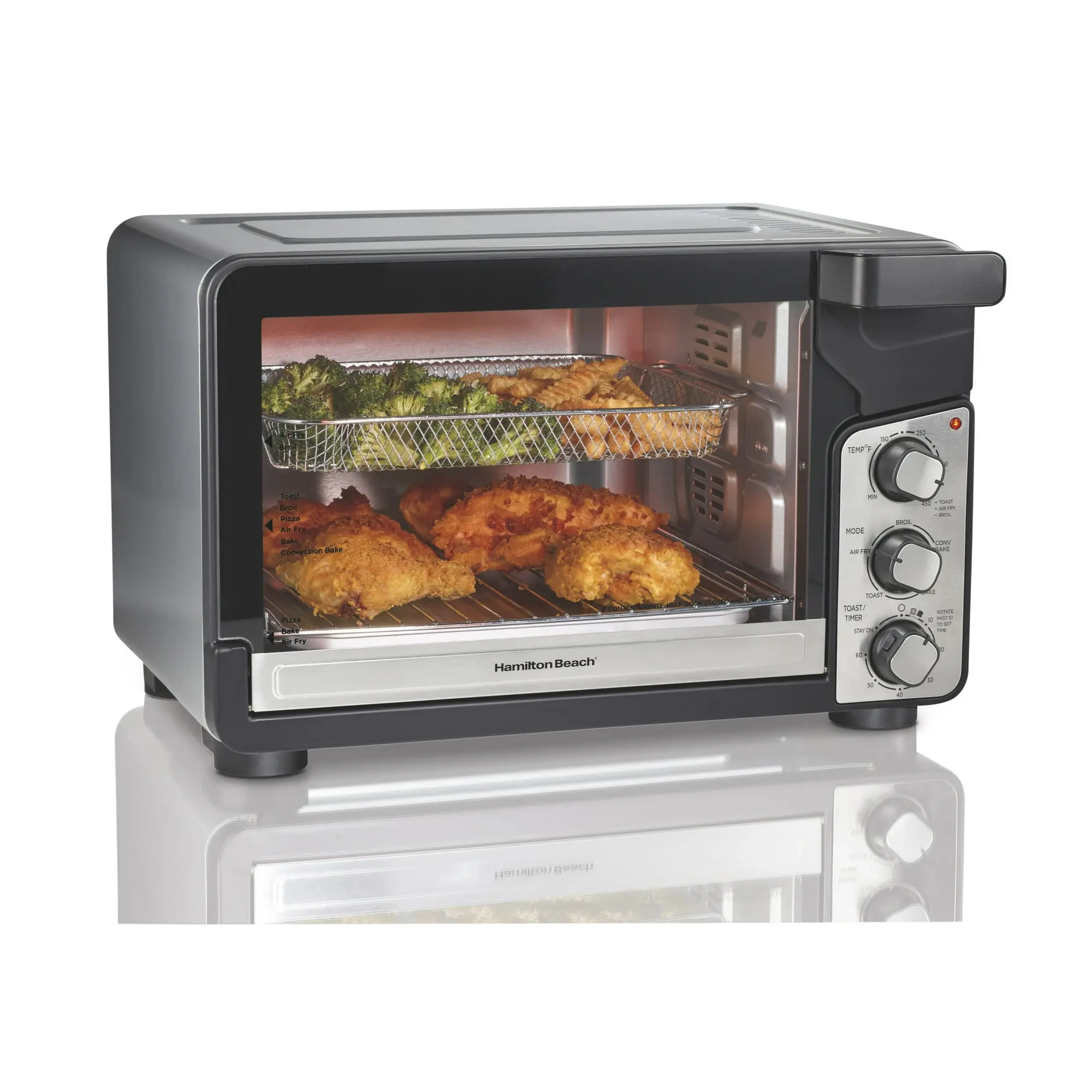 Hamilton Beach Easy View XL Toaster Oven with Sure-Crisp Air Fry, 1750W, 6 Slice Capacity, 31460