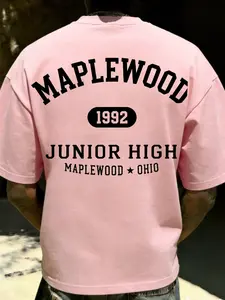 American Vintage Maplewood 1992 Team Style Printed T-Shirt, Casual Loose-Fitting Short Sleeve Top, Retro Fashion Apparel for Men