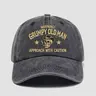 Men's Vintage Washed Cotton Baseball Hat - American Retro Sports & Outdoor Accessory with Grumpy Old Man Art Skull Print, Soft Cotton, All Seasons, Old School Vibes, Gag Gift for Dad, Gifts for Him, All-Day Wear Casual Hat for Adults