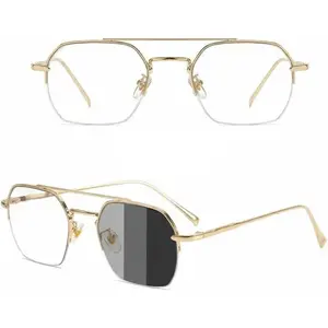 Classic Metal Classes Frame Non-Prescription Retro Wire Rim Design Glasses for Women