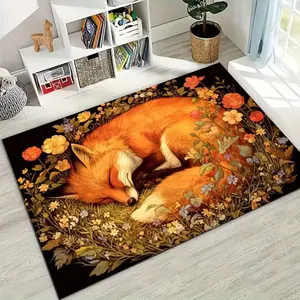 Fox Print Area Rugs Carpets for Home Living Room Kitchen Bedroom Rug Machine Washable Floor Mat