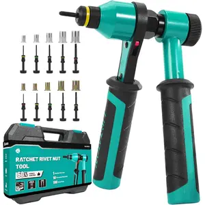 Rivet Nut Tool, Rivnut Tool, Professional Ratchet Nutsert Tool Kit, Nutsert  Kit with 10 SAE and Metric Mandrels, 100 count Rivet Nuts, Rugged Carry Case, Insert Tool Kit for Automotive