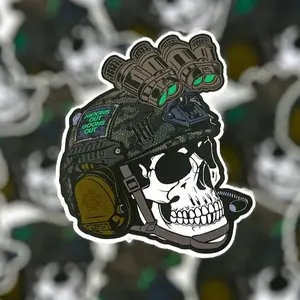 Moons Out Goons Out - Military Skull Sticker - Military Decal - Tactical Gear Sticker - Waterproof for Car, Truck, Water Bottle, Laptop,