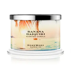 Homeworx Banana Daiquiri Scented Candle by Slatkin & Co No Warranty Tropical Island Design