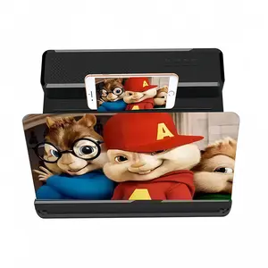 12-inch Phone Screen Magnifier with Bluetooth Speaker 3D HD Projection Foldable Stand for All Smartphones Ideal for Movies Videos