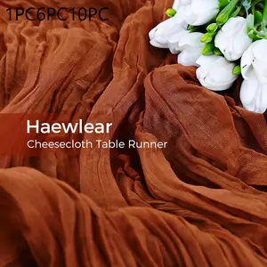 1/6/10PC  Elegant Rustic Table Runner for Wedding, Dining, Banquet, Holiday Party Decor, Crinkled Linen Texture, Autumn Thanksgiving Centerpiece, Farmhouse, Boho Chic, Long Decorative Table Cloth, Perfect for Event & Home