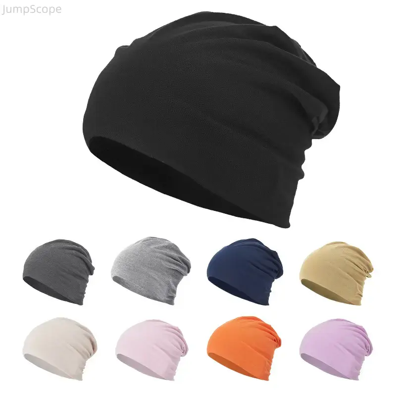 Unisex Polyester Blend Beanie, Lightweight Elastic Relaxed Headwear, One Size Casual Fashion Cap for Sports & Daily Outfits
