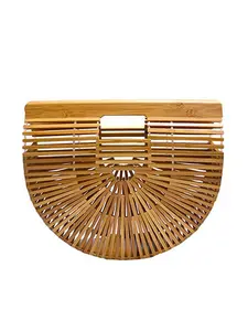 Women’s Handmade Large Bamboo Tote | Eco-Friendly Straw Beach Bag for Beach & Daily Wear