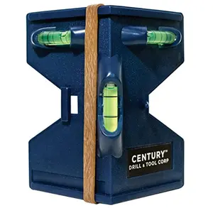 212 MAIN Century Drill & Tool 72898 Post Leveling Tool, 3-Vial Hardware Physical Measuring Instrument, Three Vials