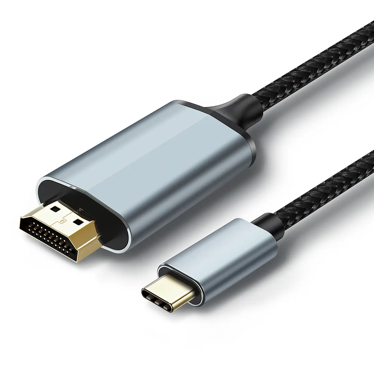 Lulaven USB C to HDMI Cable 4K 60Hz Anti-Interference Gold-Plated Plugs Aluminum HDR Type-C to HDMI 2.0 Cord Thunderbolt 3/4/5 Compatible for iPhone 1