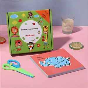 Animal DIY Craft Kit for Kids Ages 3-6, 96 Sheets Boxed + Scissors, Creative Paper Cutting & Drawing Materials Gift Set